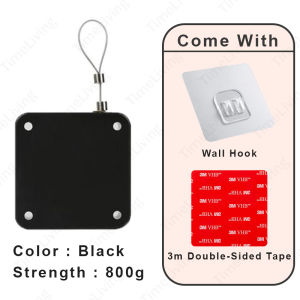 Door Closer Punch-Free Automatic Door Closers For Drawers Rawstring Door Closer Bracket [1.2m & 1000g] Penutup Pintu Automatik | FREE Screws Door auto close & tutup，弹簧推拉门 自动关门器 闭门器 F05