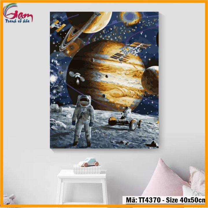 Tranh tô màu số hóa Du hành vũ trụ CHUẨN MÀU Phi hành gia TT0884