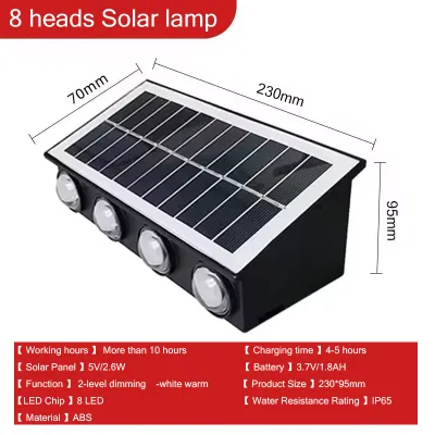 Wireless Solar Wall Lights Automatic Charging Nigth Lighting Outdoor Waterproof Lamp for Garden