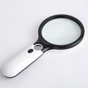 LED Magnifying Glass 3X 45X Auxiliary Reading With 3 LED Light Handheld Magnifying High Definition