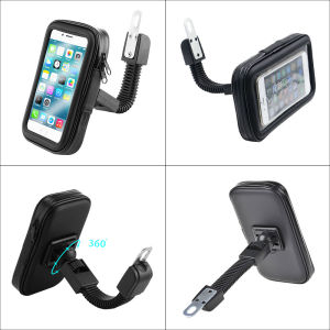 Holder Hp Waterproof Multifungsi Jepit Spion Sepeda Motor - Hitam