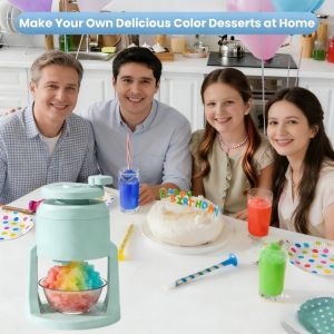 LE Portable Manual Shaved Ice Machine Compact Hand-Crank Labor-Saving Ice Crusher Non-Slip Handle Plastic Ice Slush Machine Household