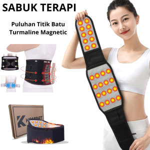 DISKON KORSET TERAPI PINGGANG BATU TURMALIN KOMBAT PREMIUM SABUK TERAPI MAGNETIK