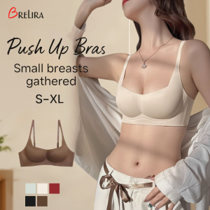 【SINGABRALETTE】Small Breasts Push Up Bra Wireless Seamless Half Cup Soft Support Side Control Anti Sagging Lightweight Comfort ​​Bra