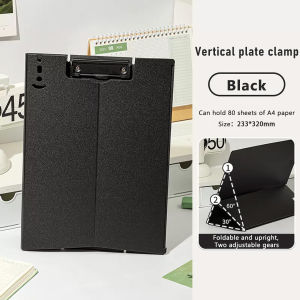 Foldable Cover File Folders with Refillable Notepad with Pen Holder Multi-use Documents Organizer PP Foam Stationery Cute Clipboard With Cover Clip Boards Practical Portable Folding A4 Paper Display Stand For Office School Business