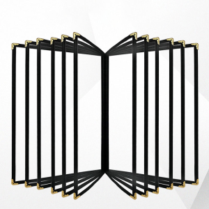 แฟ้มเมนูอาหาร แฟ้มใส่เมนูอาหาร ขอบโลหะสีทอง ขนาด A4