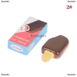 [COD] Bsuimki 1 Bộ sô cô la kem cầu vồng mini nhà búp bê 1:12 với hộp đóng gói đồ chơi trang trí
