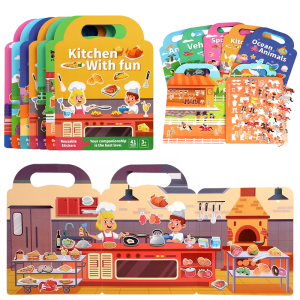Children DIY Sticker Book Bubble Scene Sticker Jelly Paste Toy Kids Portable Reusable Quiet Busy Paste A Book2026
