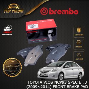 BREMBO TOYOTA VIOS NCP93 (2008~2012) SPEC E  J FRONT (DEPAN) FW  BRAKE PAD ORGINAL MADE IN ITALY