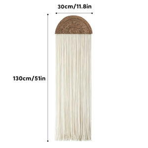 MLADEN Boho Tassel Wall Hanging Cotton Rope Handwoven Half Circle Rattan Hiasan Dinding Rumah
