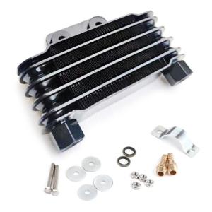 อัปเกรดน้ำมันคูลเลอร์เครื่องยนต์มอเตอร์ไซค์ที่ระบายความร้อนน้ำมันที่มีประสิทธิภาพสูงน้ำมันหล่อลื่นจักรยานการควบคุมอุณหภูมิสำหรับ125CC 250CC จักรยาน