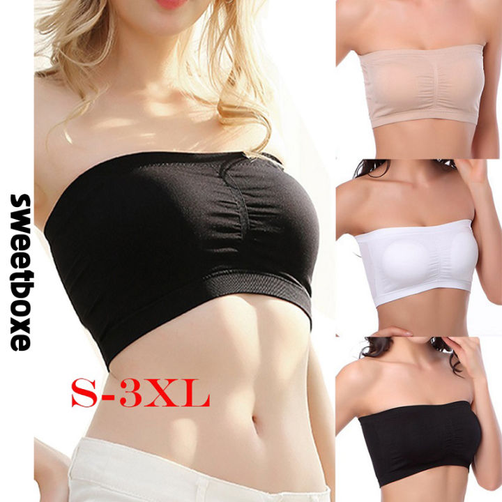 sweetboxe 2023 new Women Chest Wrap Bra, Solid Color Crop