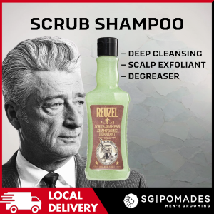Reuzel Scrub Shampoo 350ml Deep Cleaning Hair & Scalp Exfoliation-SGPOMADES