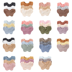 3PCS Baby Bib Breathable Cotton Bandana Scarf Infants Drooling Bib 6-Layer Burp Cloth for Newborn Boys and Girls