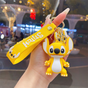Disney Stitch Cartoon Keychain Female Doll Pendant Male Car Key School Bag Action Figure Kids Birthday Party Gift Hadiah