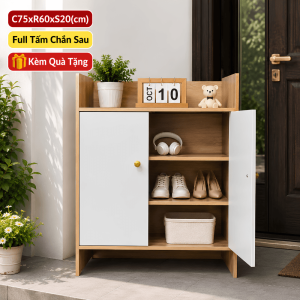 Tủ Giày Gỗ Có Ngăn Tầng Đa Năng Tiện Ích Chất Liệu Gỗ MDF Nhập khẩu Bền Bỉ Chắc Chắn