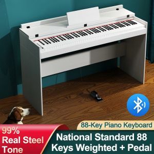 MINSINE 88-Key Electronic Digital Piano Fully Weighted 22mm Standard Keys USB/Type-C Connectivity and Free Bench for Beginners