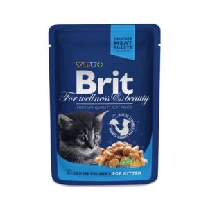 All Stages 100g Brit Premium Pouch in Gravy Chunk Delicate Meat Adult Kitten Cat Wet Food Cat Essentials