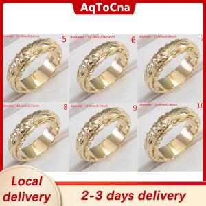 [COD] AqToCna Ship within 24 hours Exquisite Womens 14k Gold Ring Hang Engraved Flower Ring Anniversary Gifts