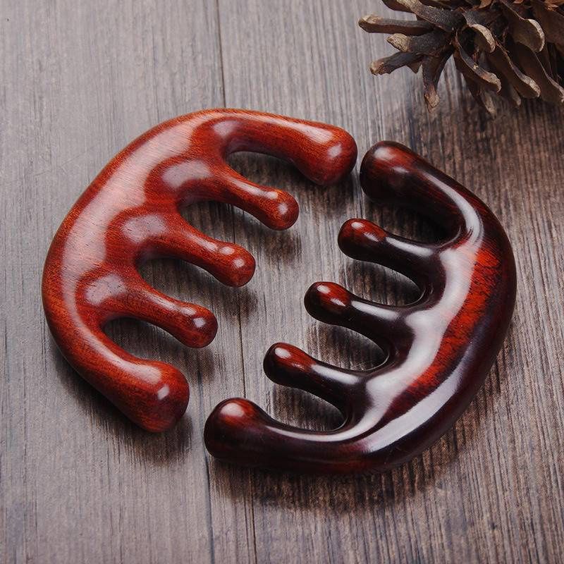 Natural Green Sandalwood Wide Tooth Massage Comb, Anti-Static Detangling Scalp Care Hair Tool
_voghion.com