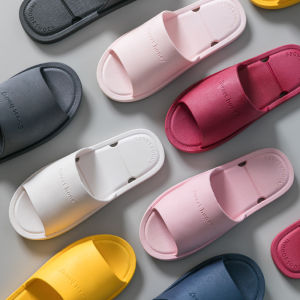 2Pairs Couples Slippers Men and Women Summer Indoor and Outdoor Soft Bottom Bathroom Bath Non-slip Slippers