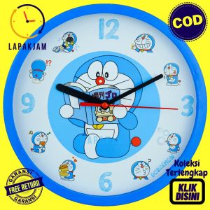 Jam Dinding Quartz Dekorasi Kamar Anak Unik Besar Doraemon NN1222 Baca Komik Keren BestSeller
