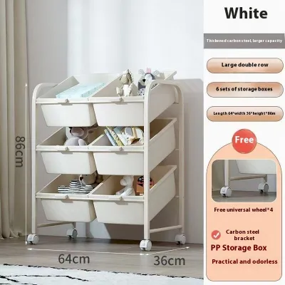 Toy Storage Rack/Childrens Book Rack Home Baby Drawing Book Floor Storage Rack Mobile Cart
