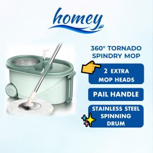 SG Homey Magic Spin Mop Bucket Set Tornado Rinse Dry Water Saving Wash Dry with Wheels 360 Cleaning Tools Mop Microfiber