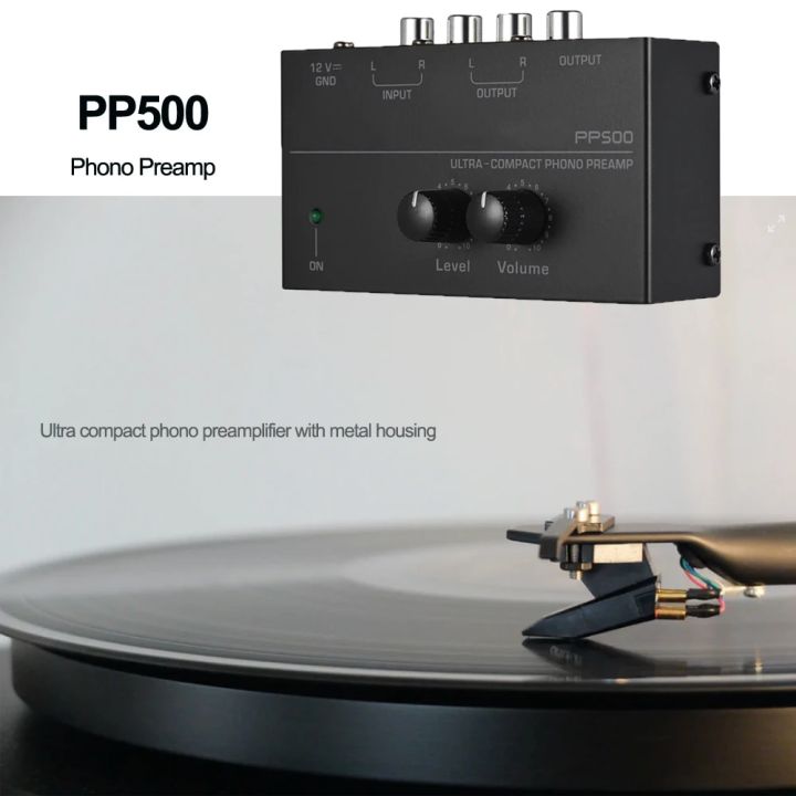 【Innovative】 Pp500 Phono Preamp Preamplifier With Level Volume Controls Rca Input Output 1/4 Trs