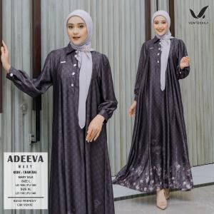Ventedaily - Adeeva Maxi Dress Gamis Motif Terbaru 2025 Gamis Wanita Lebaran Viral Bahan Silky Premium Kekinian Viral Dewasa Busui Dres Kondangan Elegan Simpel Baju Muslim
