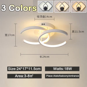 GOGEOUS โคมไฟติดเพดาน ไฟเพดาน โคมไฟเพดาน 220V ไฟ 3 สี ไฟติดฝ้าเพดาน โคมไฟเพดานบ้าน ไฟตกแต่งเพดาน ทางเดิน ประตู ระเบียง 18W 24W 32W โคมไฟติดเพดาน ไฟเพดานห้องนอน ceiling light decorate corridors doorways balconies
