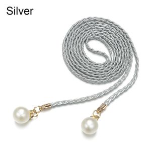 NAMSHEVA Elegant Pearl Clothing Collocation Dress Up Apparel Accessories Leather  Rope Self-Tie Rope Belt Waist Belt Thin Belts