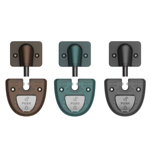 Without Punch Mechanical Quiet Door Stop Portable Sturdy Magnetic Catching for Floor Use with Adhesive Pad and Screws