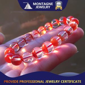 Montagne Jewelry Natural 9.5mm High Quality Red Quartz Bracelet Elegant Fine Jewellery Venus Crystal Bracelets Cuff