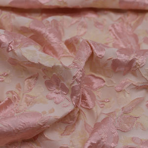 Jacquard Fabric Pink Flower Relief Fabric Sewing Womens Dress Childrens Luggage Fabric TJ22450