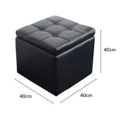 (JIJI.SG) Leather Grade Storage Ottoman Stool - Premium Storage Stools / Ottomans / Chairs / Sofa / Stools / Storage / Organizer / Furniture / jt