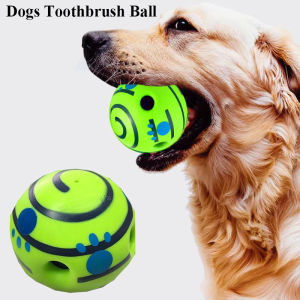 Interactive Pet Toy Fun Giggle Sounds When Rolled or Shaken Chewing Training Dog Toy Toothbrush Ball for Puppy