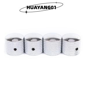 HUAYANG01 [2023 new HOT FASHION] 4pcs Metal Electric Bass Guitar Volume Tone Control Knobs Dome Knobs +Wrench