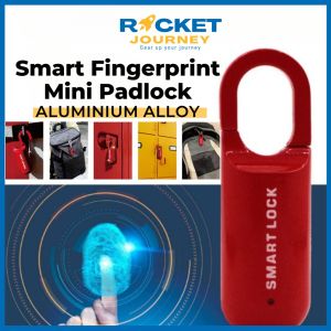 Smart Fingerprint Lock Mini Padlock for Jewelry Box Lock Drawer Important Documents Lock 60mAh Black/Red