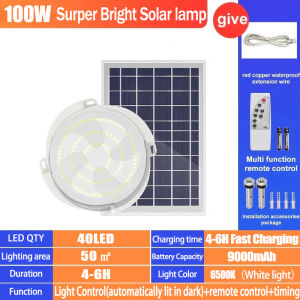BUY 1 TAKE 1 Solar Light 3000W Indoor Light LED Solar Ceiling Light Waterproof With Remot Solar lights With Solar Panel Outdoor waterproof IP67