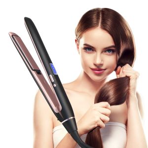 Professional Hair Straightener 2-in-1 Titanium Flat Iron Tourmaline Ceramic Curling Iron for All Hair Women Perm Iron