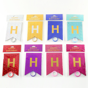 Glitter Happy Birthday Banner with Glitters Gold Letters Glittered Party Decorations