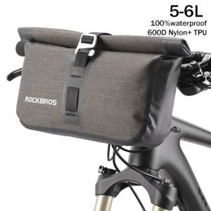 ROCKBROS Bicycle Waterproof Handlebar Bag 6L-15L Large Capacity Durable MTB Road Bike Front Bag 2 in 1 Multifunctional Cycling Travel Storage Bag Shoulder Bag