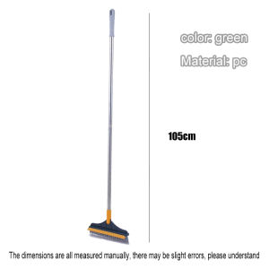 Bathroom 2-in-1 Floor Scraping Brush Multifunctional Floor Wiper Brush Tile Brush Scrubber with Long Handle Wall Wash Cleaning Brush