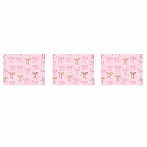 HEFEI 3Pcs Thiết kế hoạt hình Giấy gói quà chủ đề nơ Chất liệu dày Nơ hồng Giấy gói quà ngày lễ Quà tặng trang trí Tấm giấy kích thước 50x70cm Giấy gói in hai Sinh nhật trẻ em