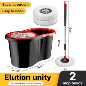 mop map for floor cleaning mop with spinner on sale mop for floor mop for floor cleaning wet and dry household cleaning High Quality Stainless Steel Dehydration Basket Dual Drive Rotary Mop 360° All-round Adjustable Preferred ABS plastic#TB09