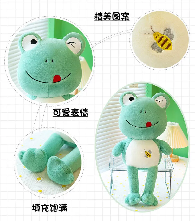 Frog Plush Toy with Long Legs Friends Birthday Present Sleeping Pillow for  Girl Doll