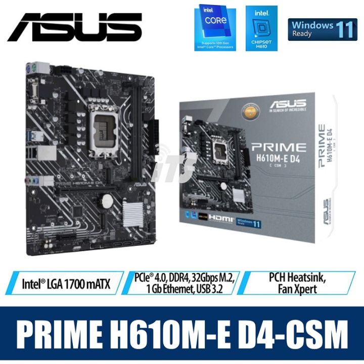 Asus PRIME H610ME D4CSM LGA1700 Mainboard 12th Gen Ready Lazada