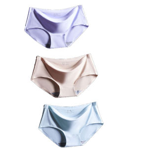 Lizida High Quality Women 3 pcs Ice Silk Panties Seamless Breathable Panties Girly Clothing Underwear Panties