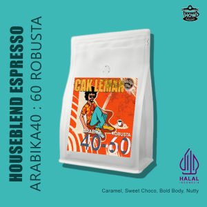 Kopi House blend Espresso - Espresso Blend Arabika 40% Robusta 60% - CAK LEMAN ESPRESSO BLEND 1 Kg